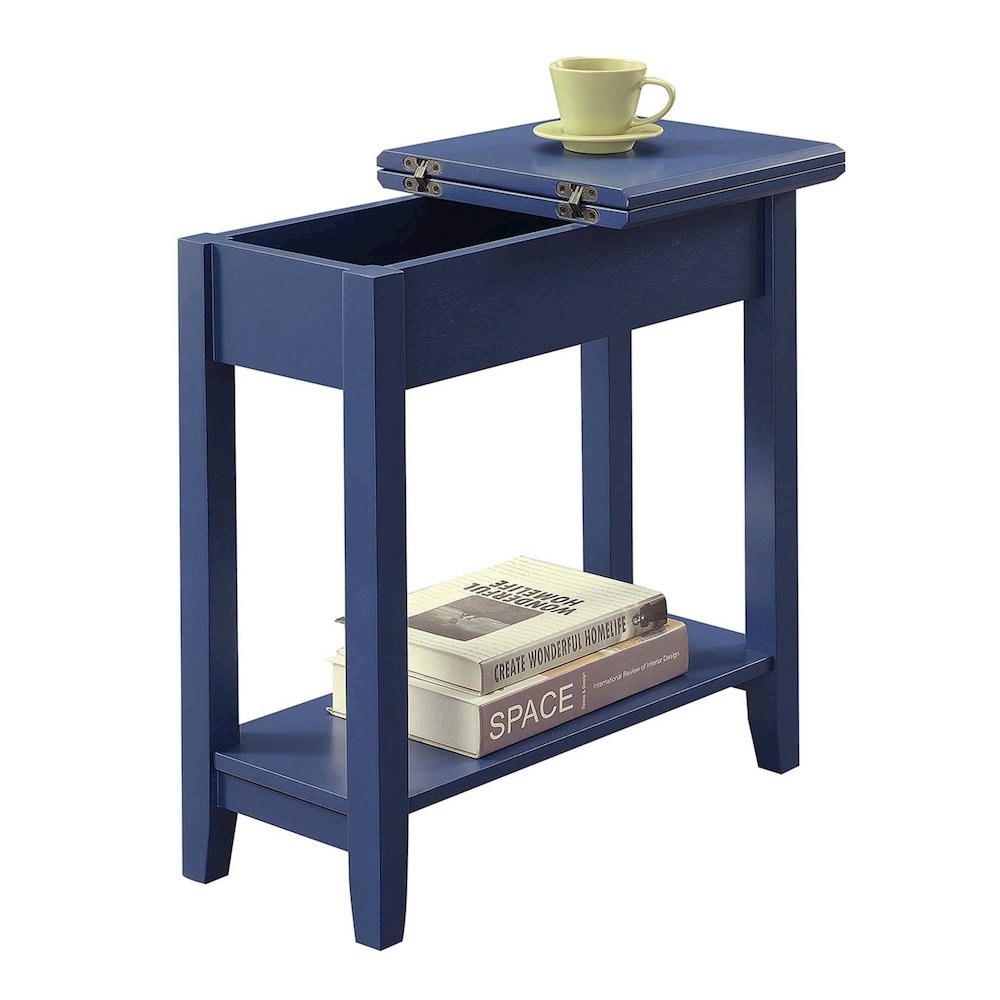 American Heritage Flip Top End Table with Shelf. Picture 2