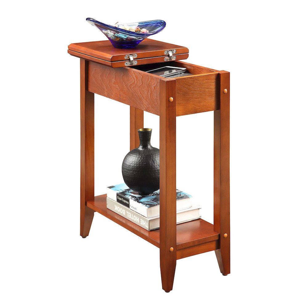 American Heritage Flip Top End Table with Shelf. Picture 3