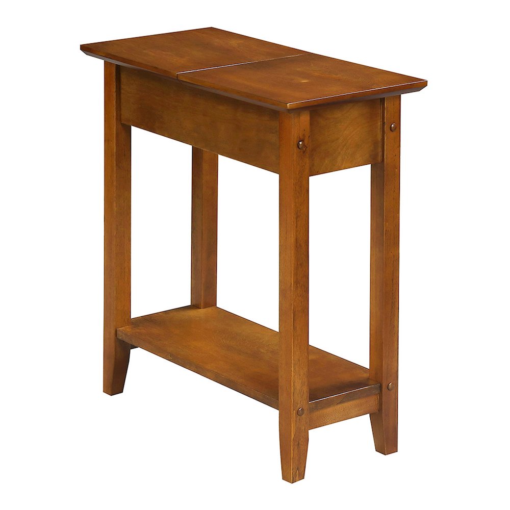 American Heritage Flip Top End Table with Shelf. Picture 1