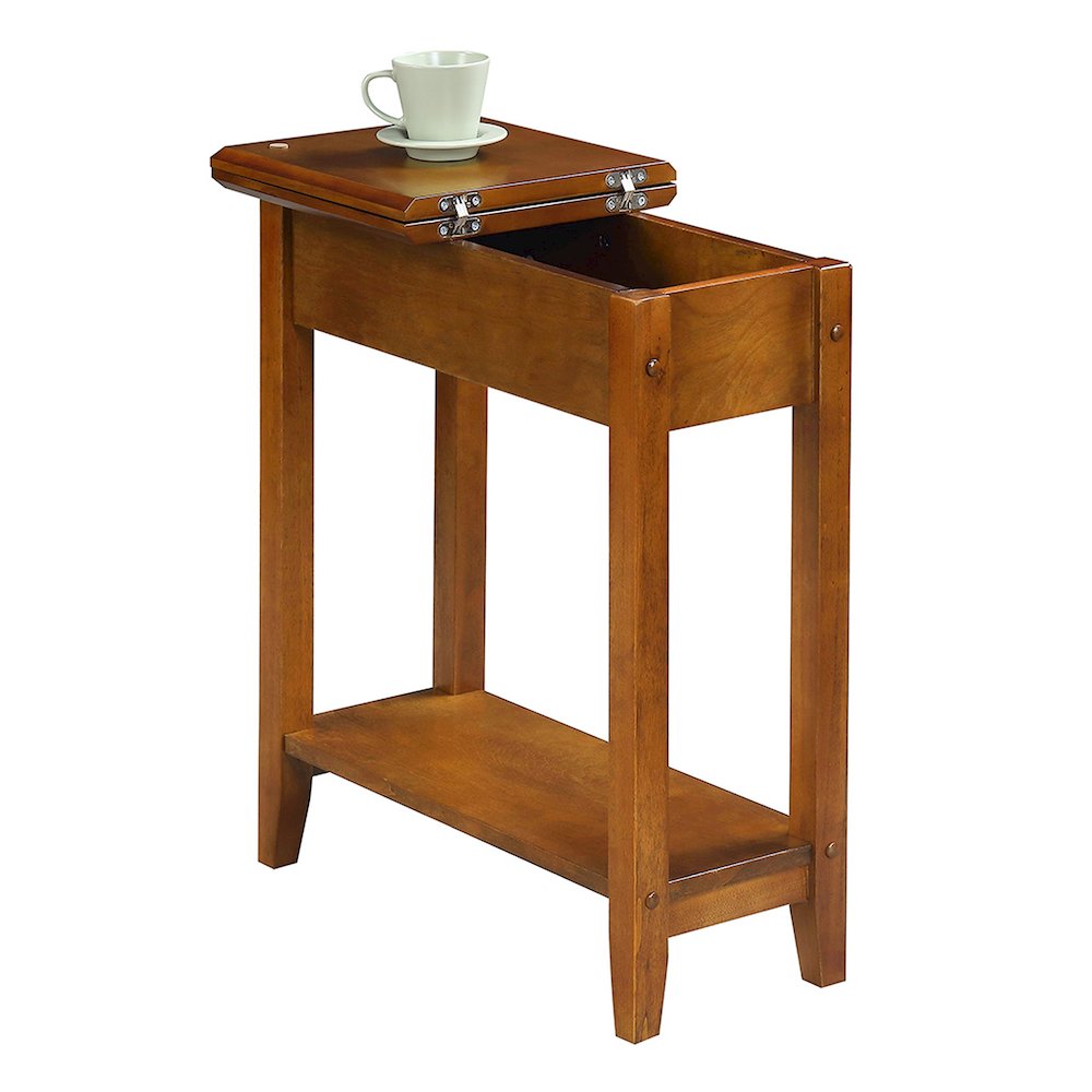 American Heritage Flip Top End Table with Shelf. Picture 3
