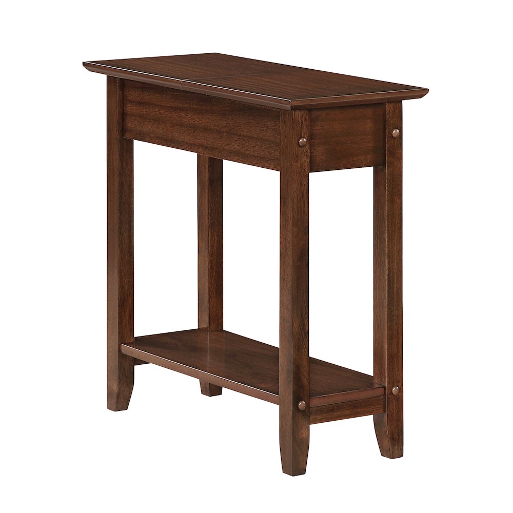 American Heritage Flip Top End Table with Shelf. Picture 1