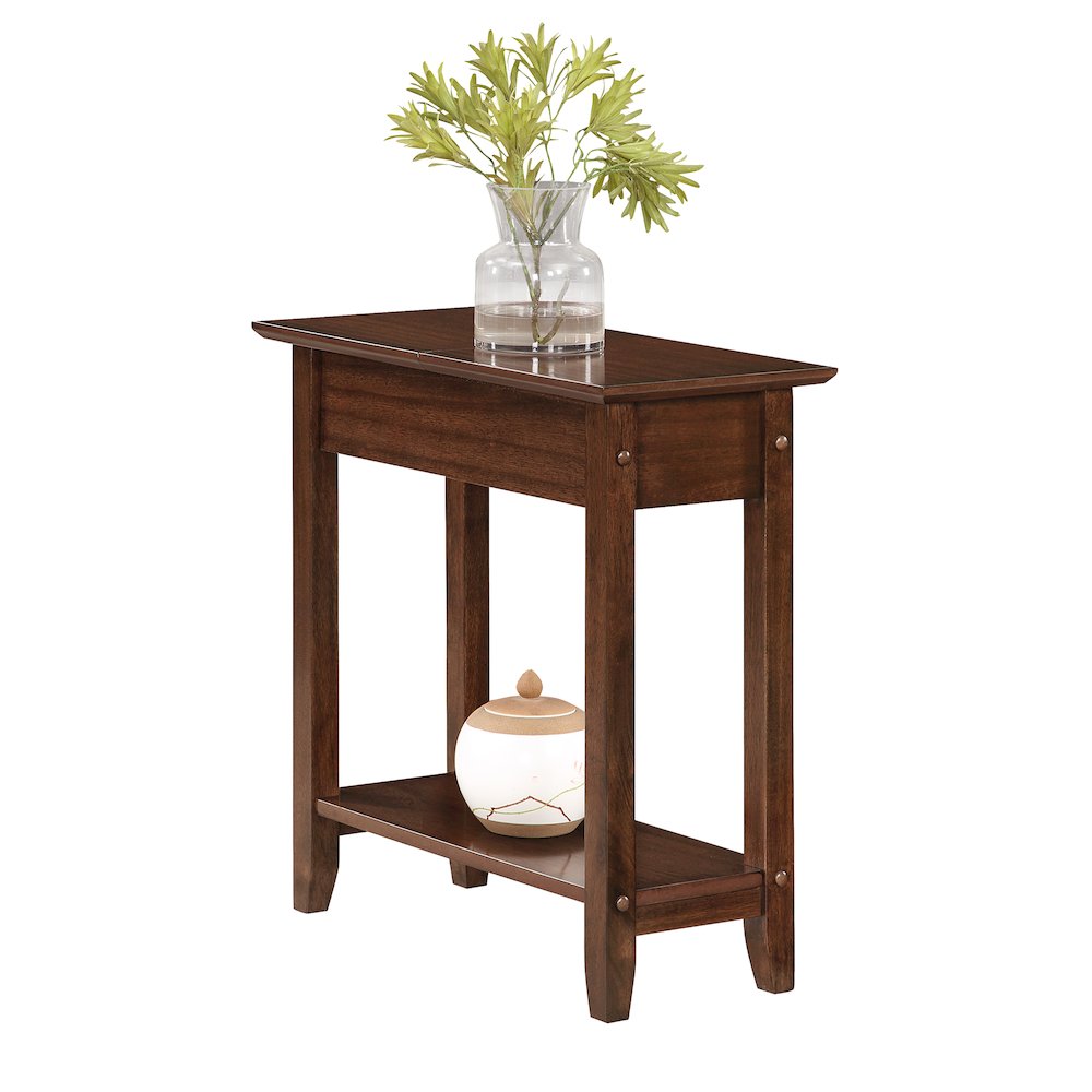 American Heritage Flip Top End Table with Shelf. Picture 2