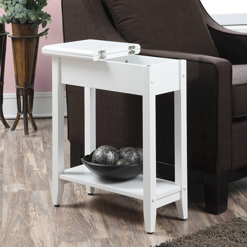 American Heritage Flip Top End Table with Shelf. Picture 5