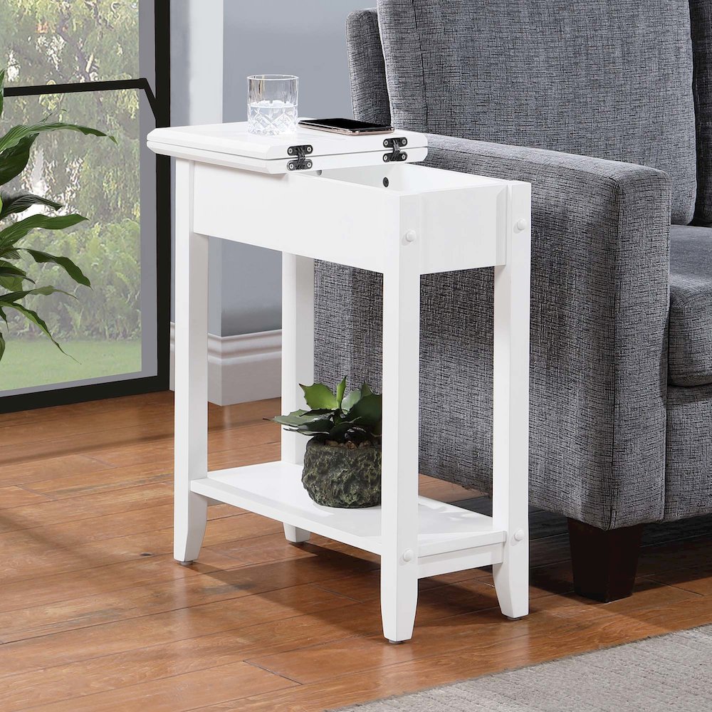 American Heritage Flip Top End Table with Shelf. Picture 6