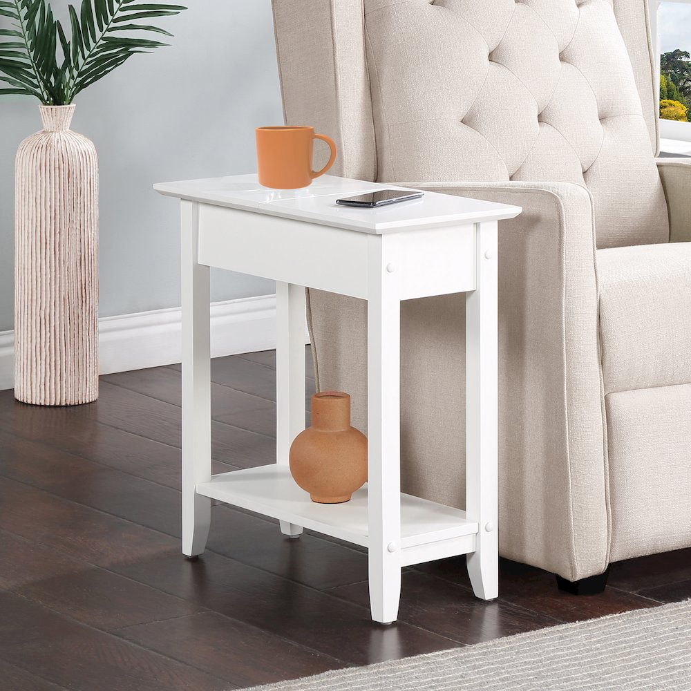 American Heritage Flip Top End Table with Shelf. Picture 3