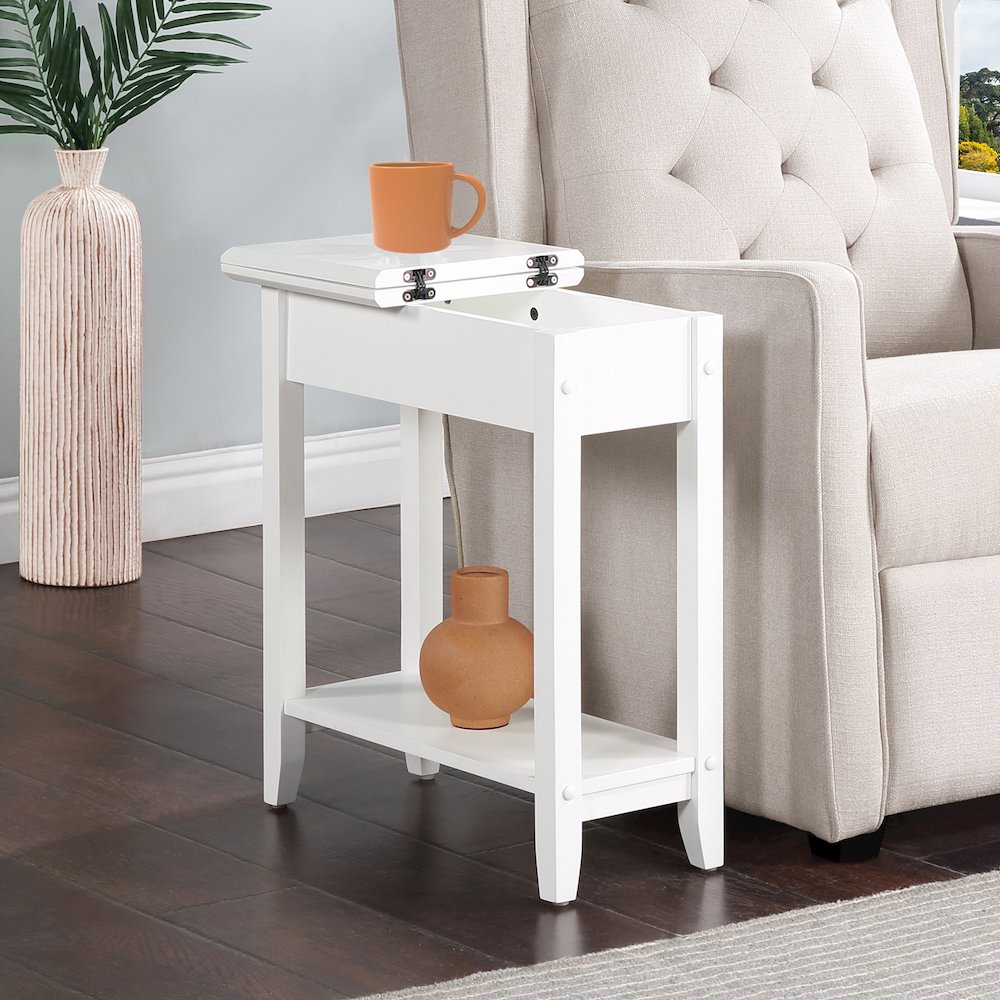 American Heritage Flip Top End Table with Shelf. Picture 7