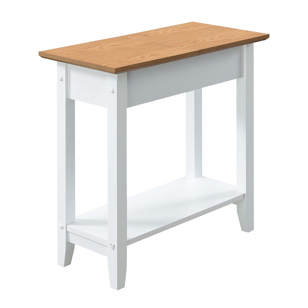 American Heritage Flip Top End Table with Shelf. Picture 1