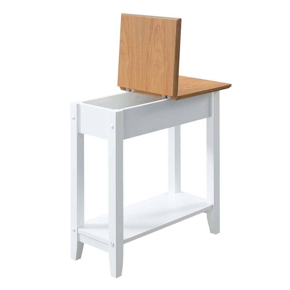 American Heritage Flip Top End Table with Shelf. Picture 4