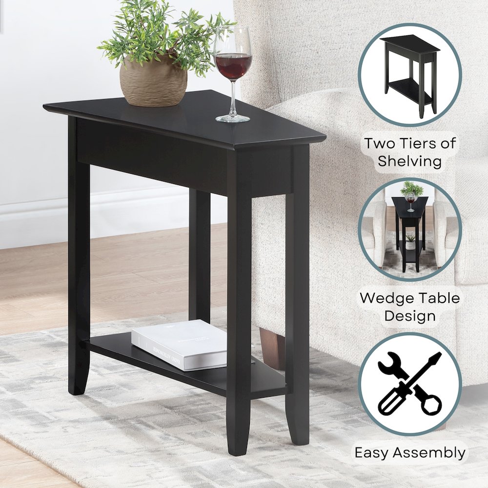 American Heritage Wedge End Table with Shelf. Picture 4