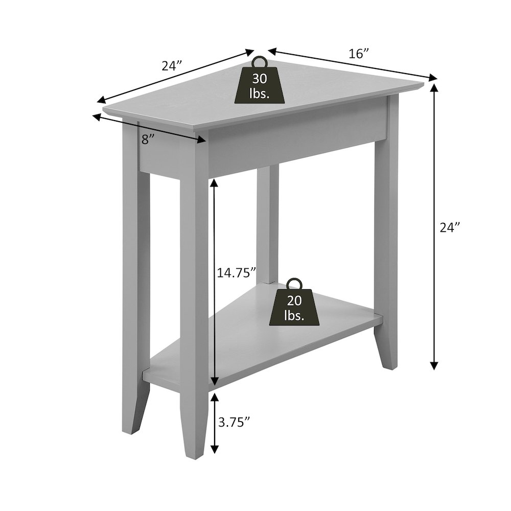 American Heritage Wedge End Table with Shelf. Picture 4