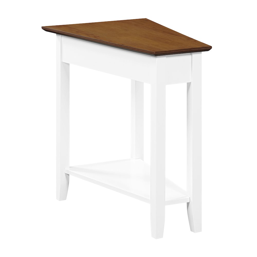 American Heritage Wedge End Table with Shelf. Picture 1