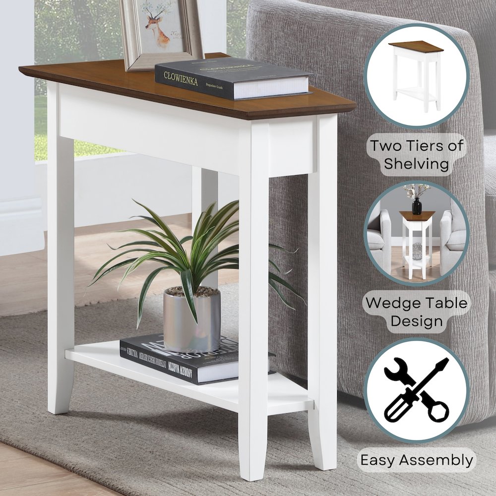 American Heritage Wedge End Table with Shelf. Picture 3
