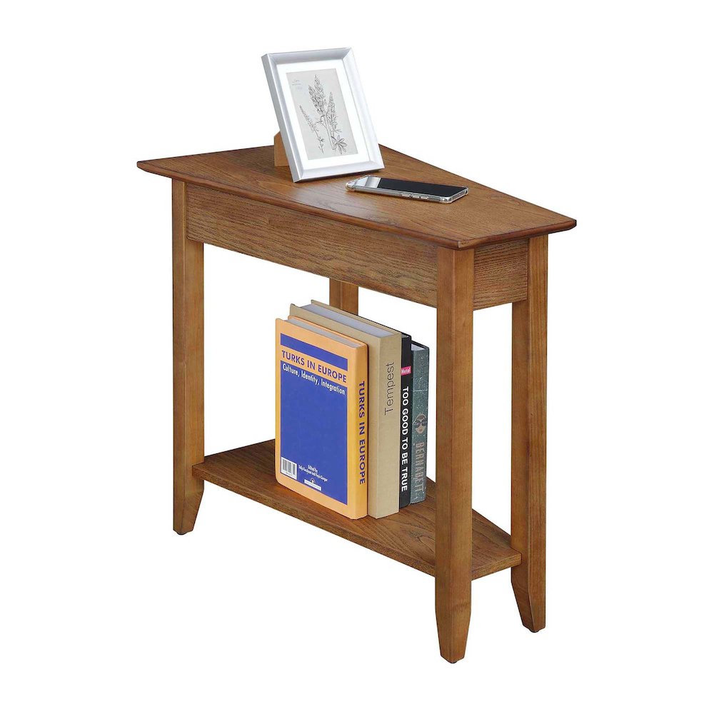 American Heritage Wedge End Table with Shelf. Picture 3