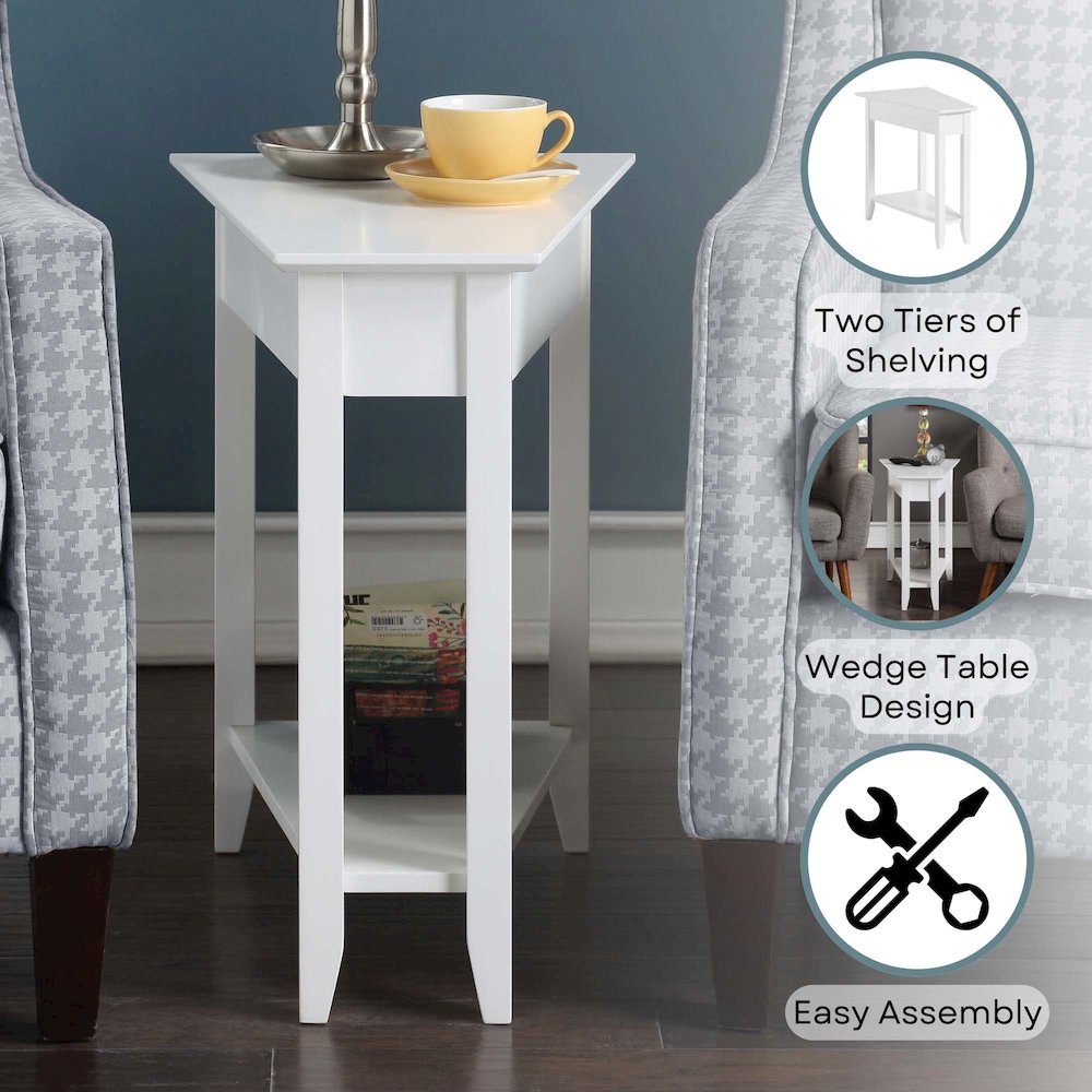 American Heritage Wedge End Table with Shelf. Picture 4