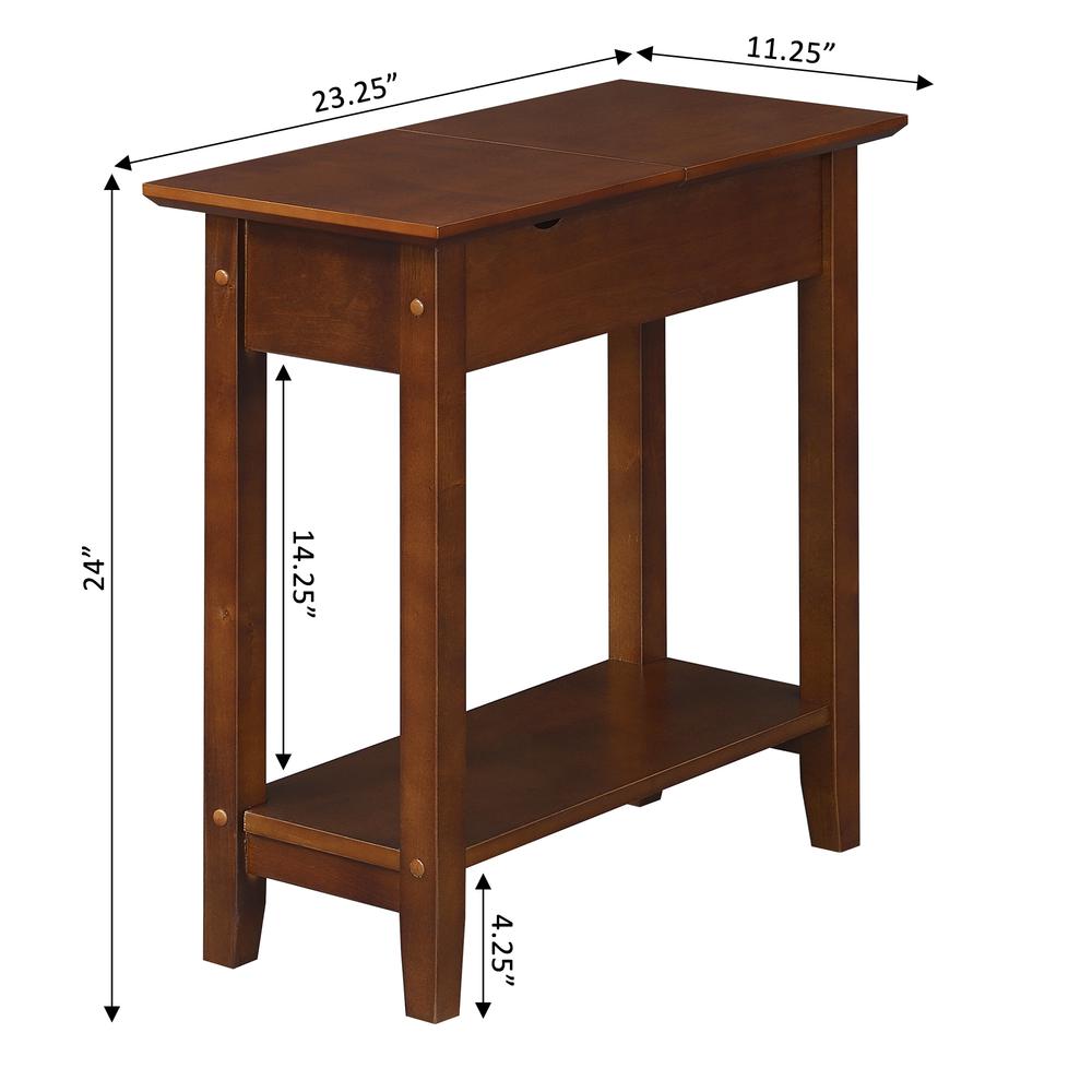 American Heritage Flip Top End Table with Charging Station and Shelf. Picture 11