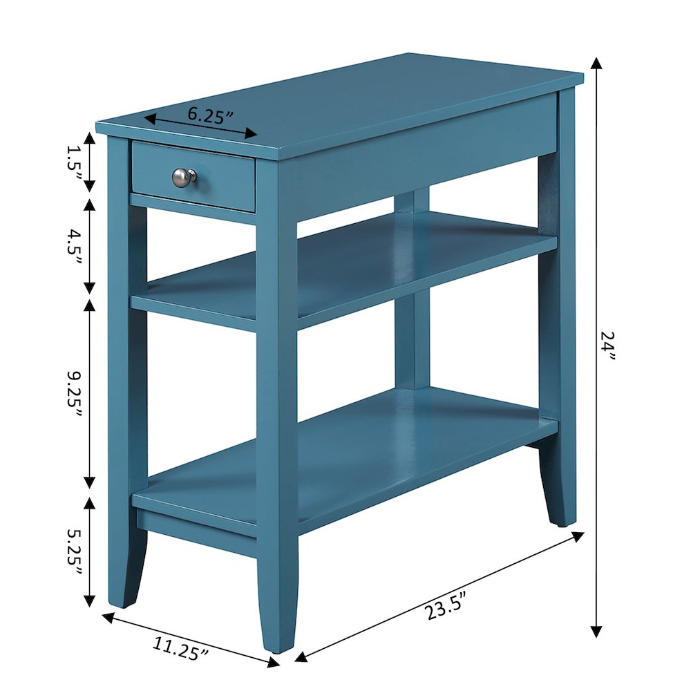 American Heritage 1 Drawer Chairside End Table with Shelves. Picture 4