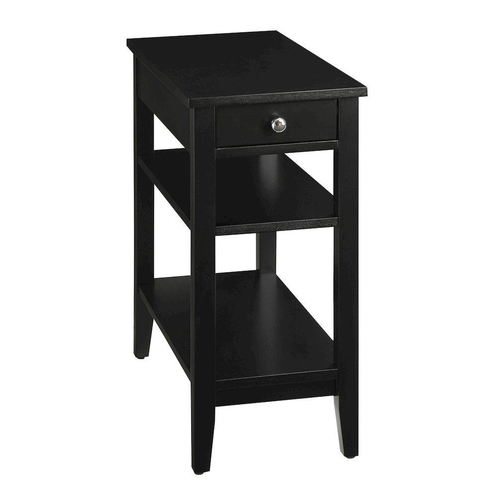 American Heritage 1 Drawer Chairside End Table with Shelves. Picture 1