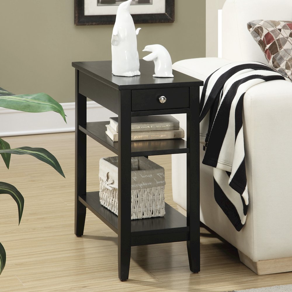 American Heritage 1 Drawer Chairside End Table with Shelves. Picture 2