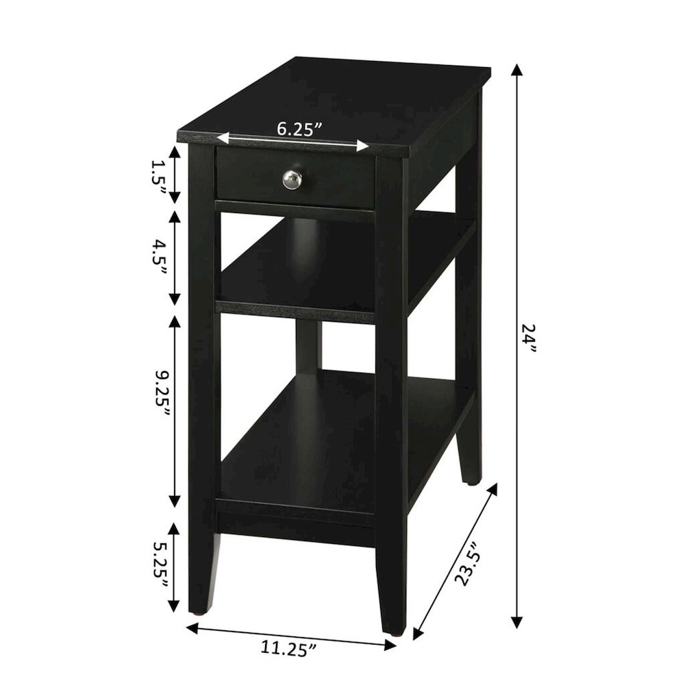American Heritage 1 Drawer Chairside End Table with Shelves. Picture 5