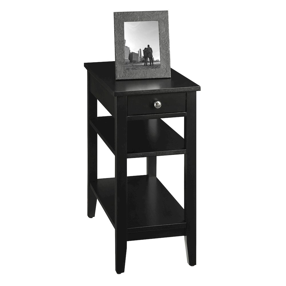 American Heritage 1 Drawer Chairside End Table with Shelves. Picture 3