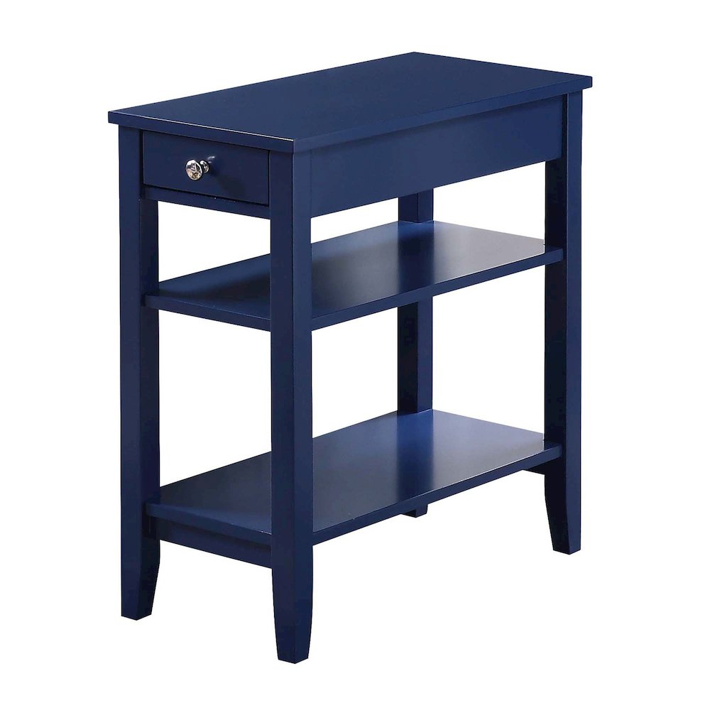 American Heritage 1 Drawer Chairside End Table with Shelves. Picture 1