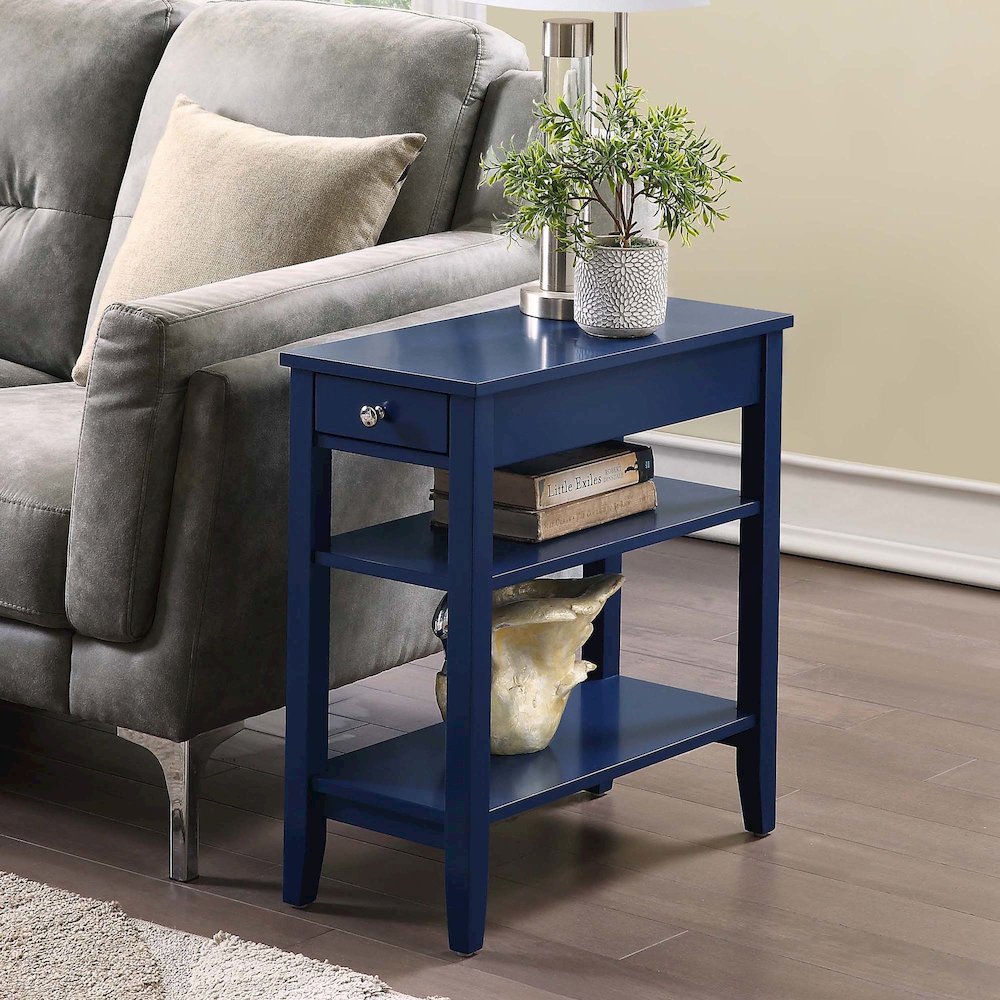 American Heritage 1 Drawer Chairside End Table with Shelves. Picture 2