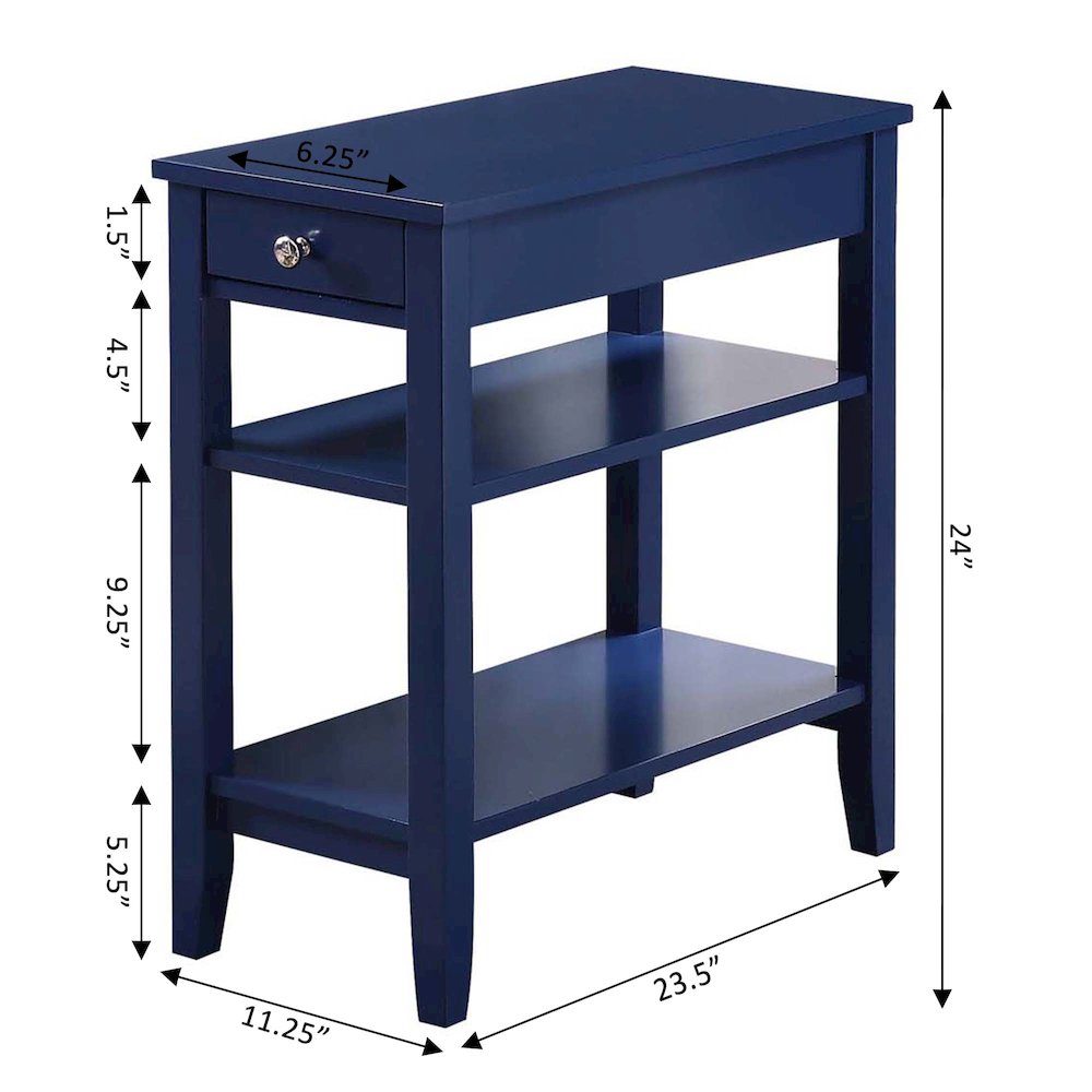 American Heritage 1 Drawer Chairside End Table with Shelves. Picture 7