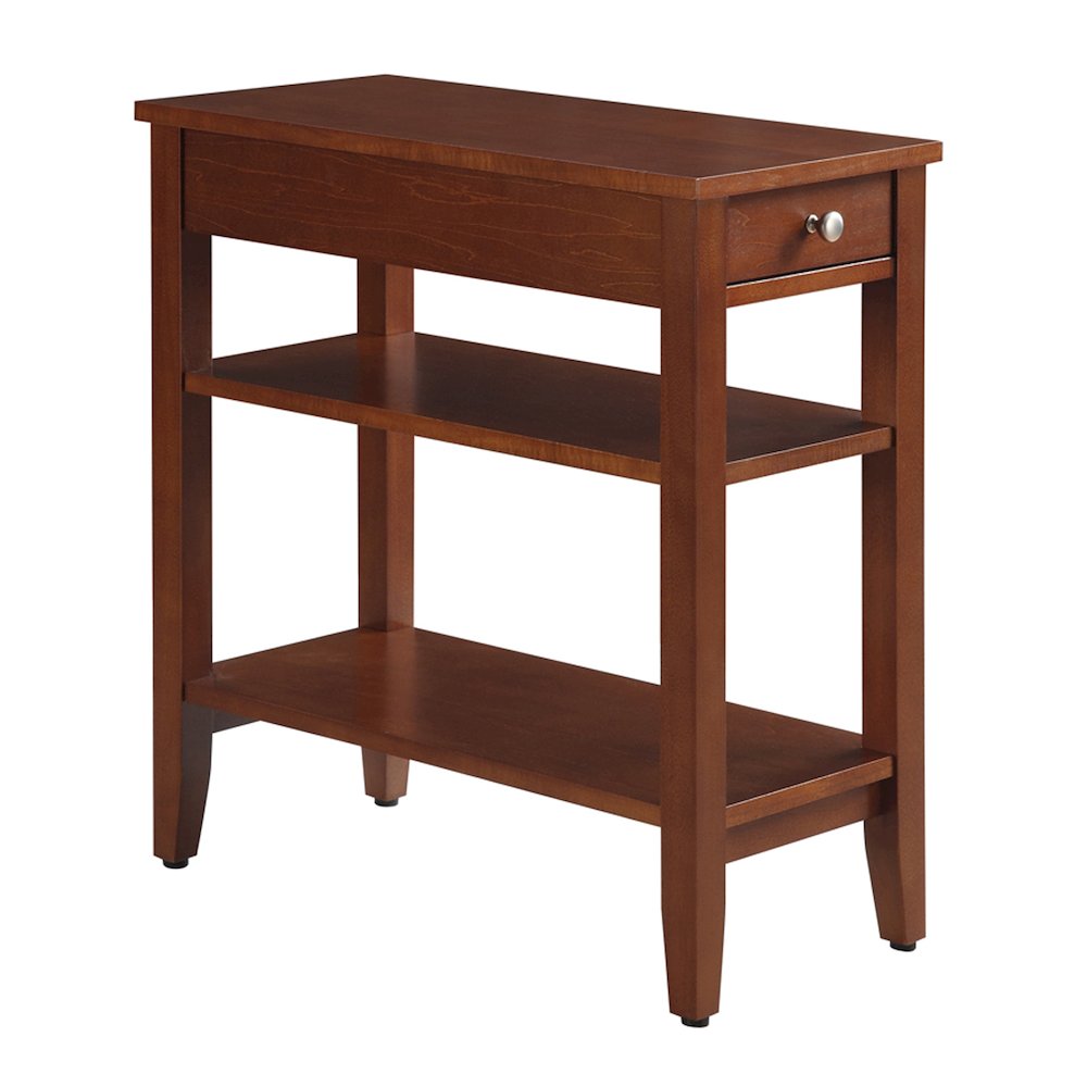 American Heritage 1 Drawer Chairside End Table with Shelves. Picture 1