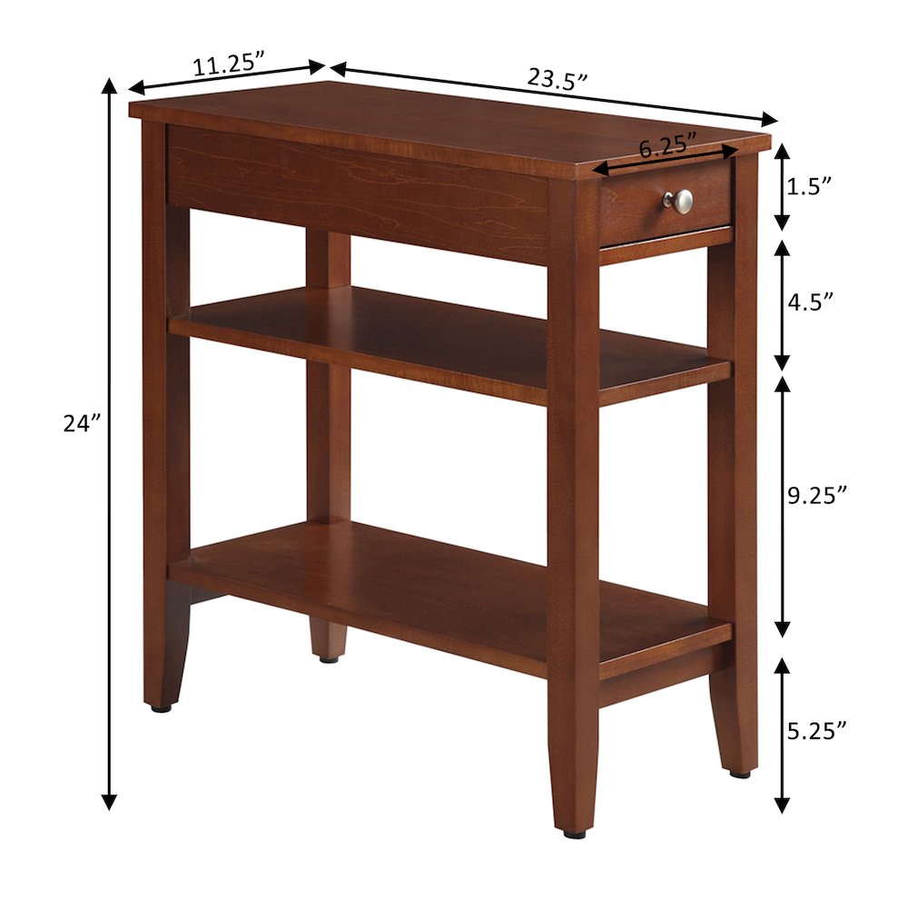 American Heritage 1 Drawer Chairside End Table with Shelves. Picture 4