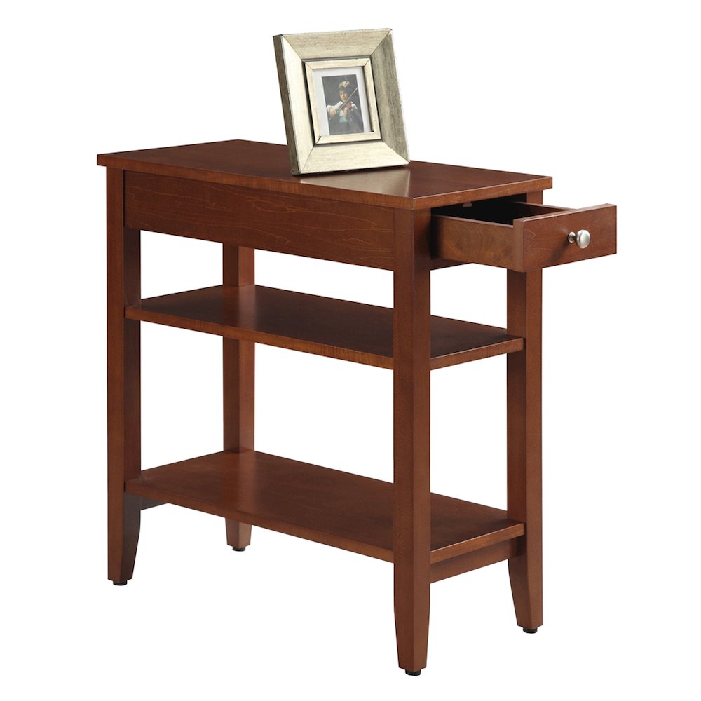 American Heritage 1 Drawer Chairside End Table with Shelves. Picture 3