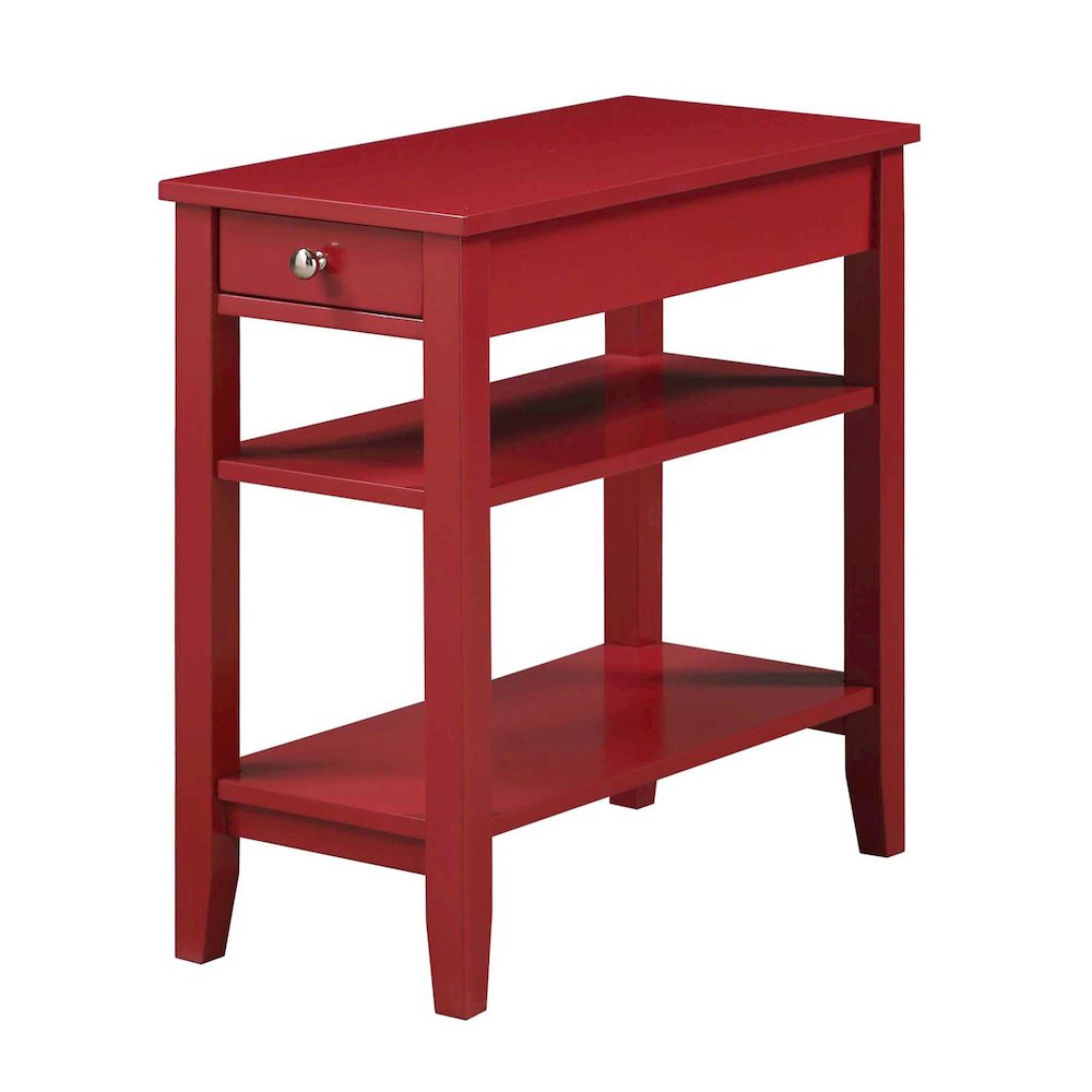 American Heritage 1 Drawer Chairside End Table with Shelves. Picture 1
