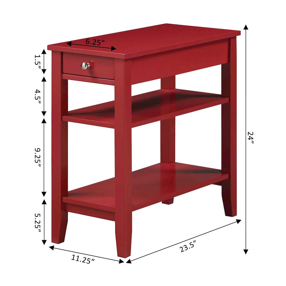 American Heritage 1 Drawer Chairside End Table with Shelves. Picture 7