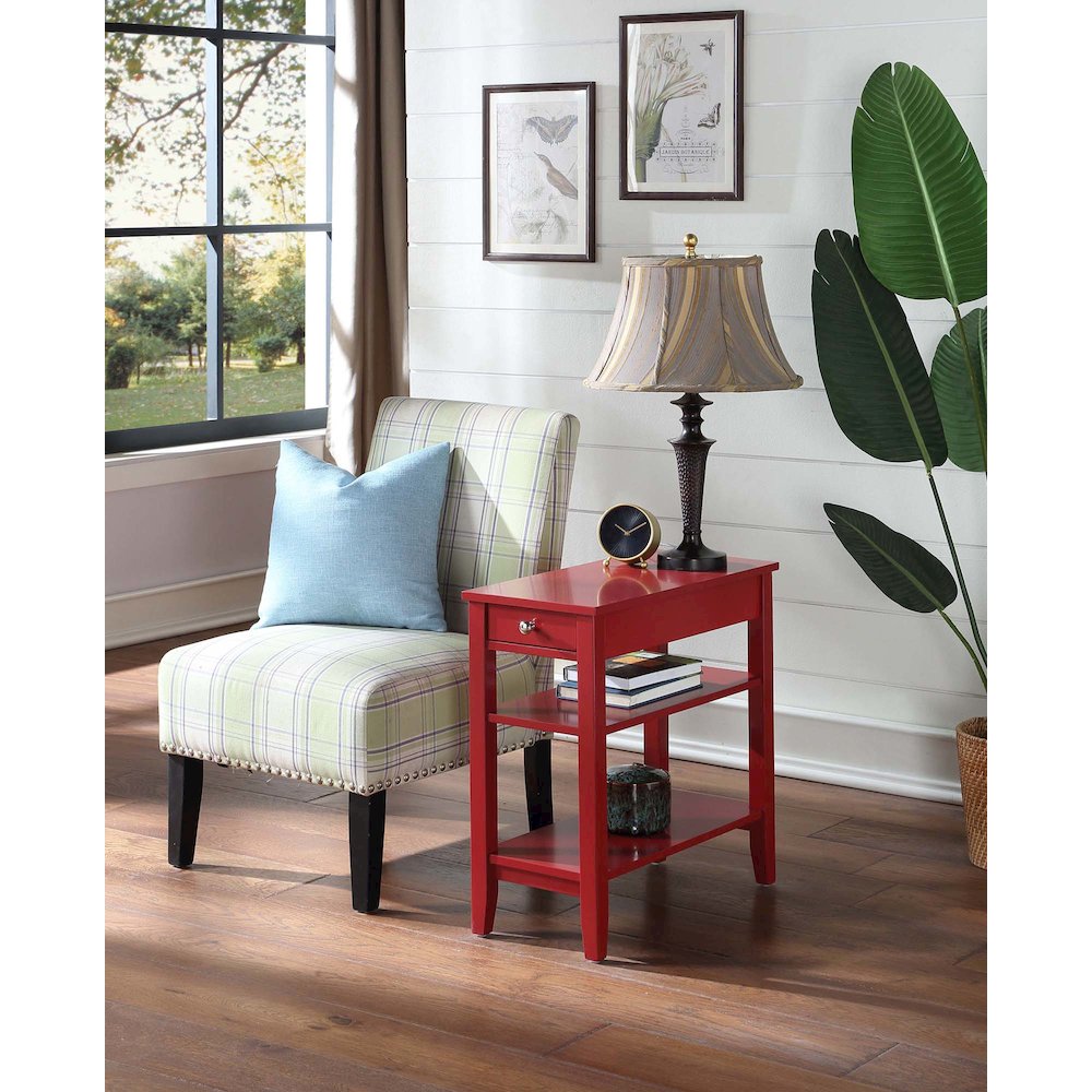 American Heritage 1 Drawer Chairside End Table with Shelves. Picture 2