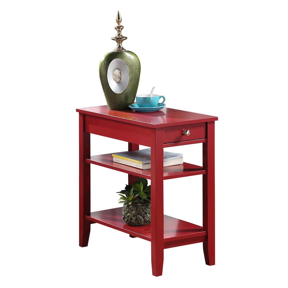 American Heritage 1 Drawer Chairside End Table with Shelves. Picture 3
