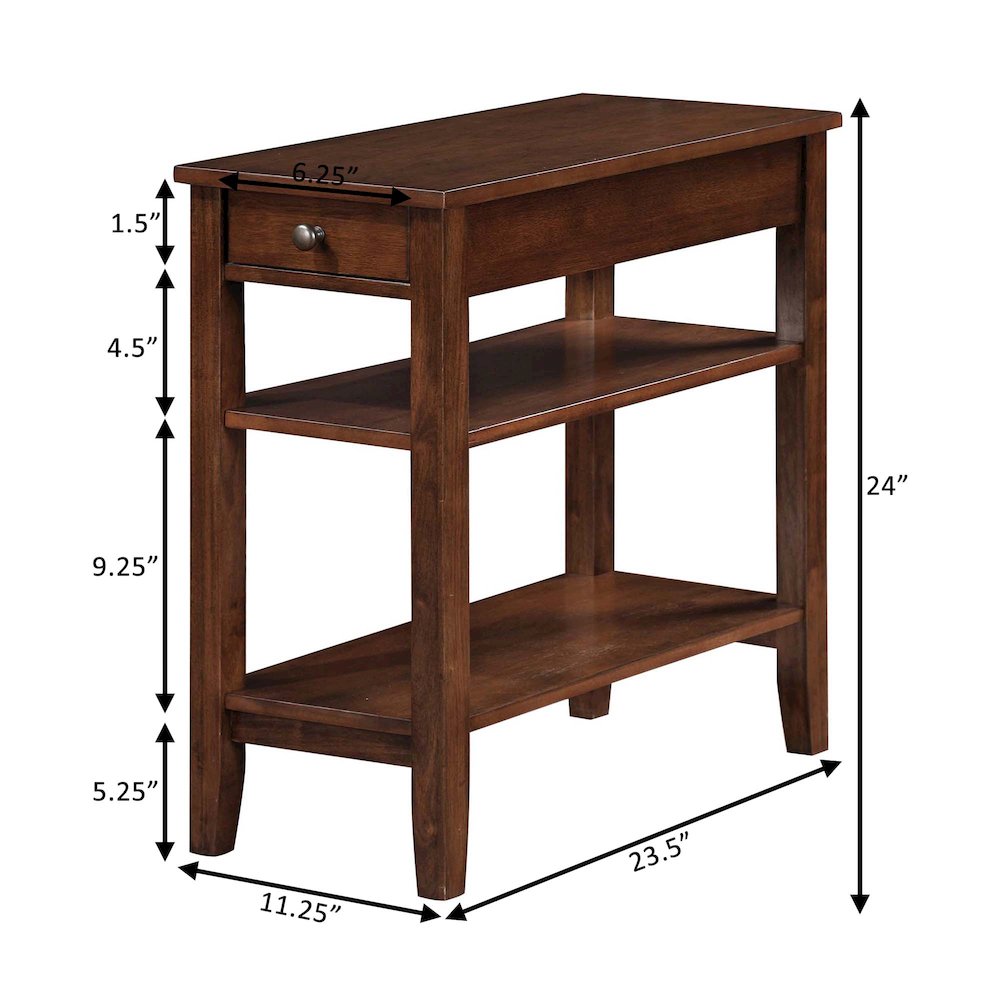 American Heritage 1 Drawer Chairside End Table with Shelves. Picture 5