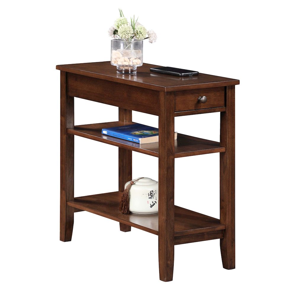 American Heritage 1 Drawer Chairside End Table with Shelves. Picture 3