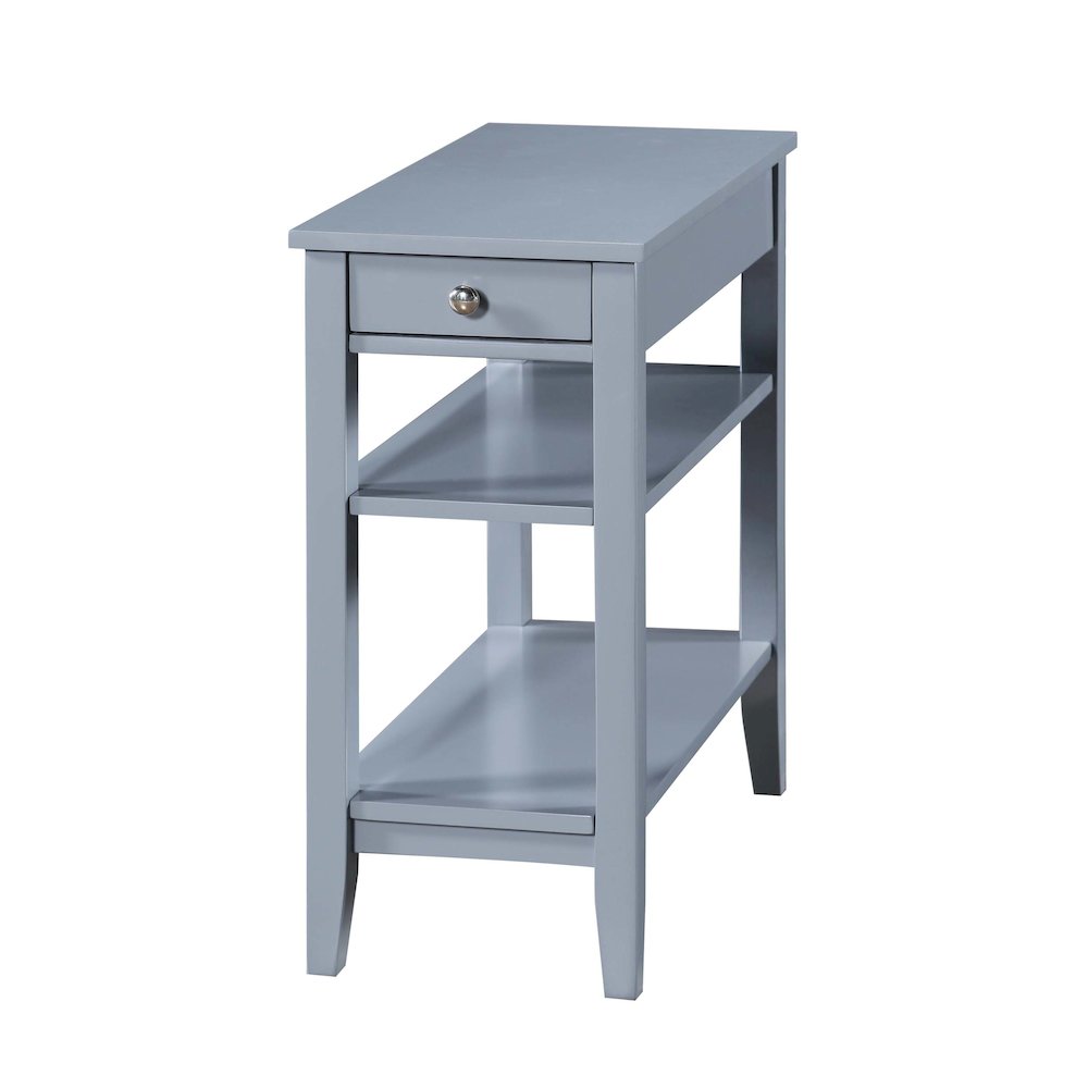 American Heritage 1 Drawer Chairside End Table with Shelves. Picture 1