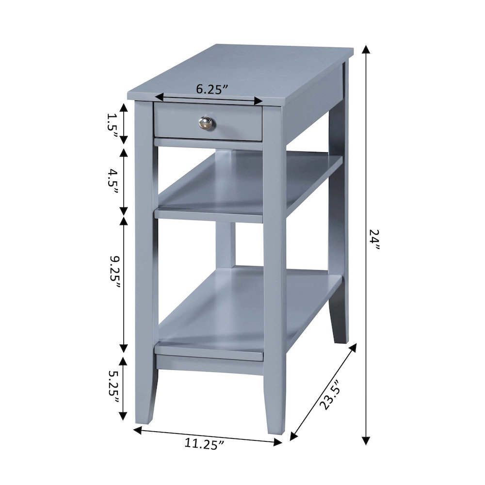 American Heritage 1 Drawer Chairside End Table with Shelves. Picture 6
