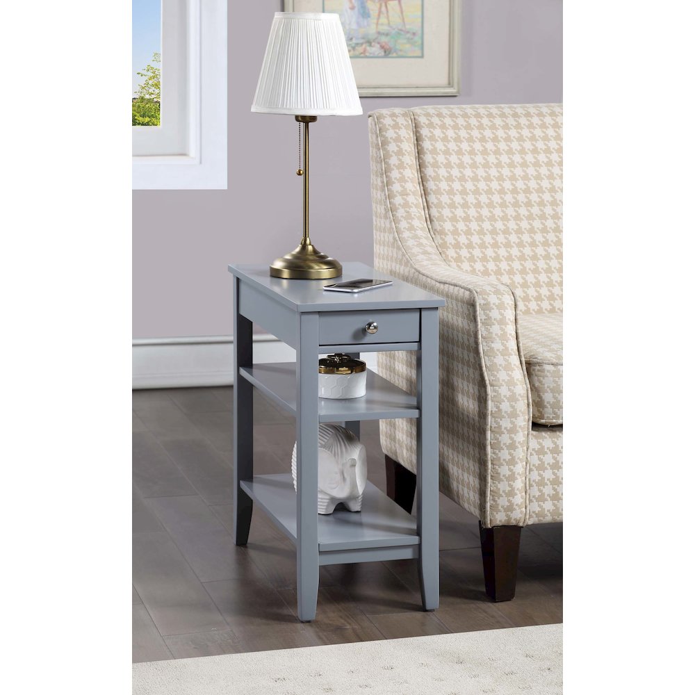 American Heritage 1 Drawer Chairside End Table with Shelves. Picture 2