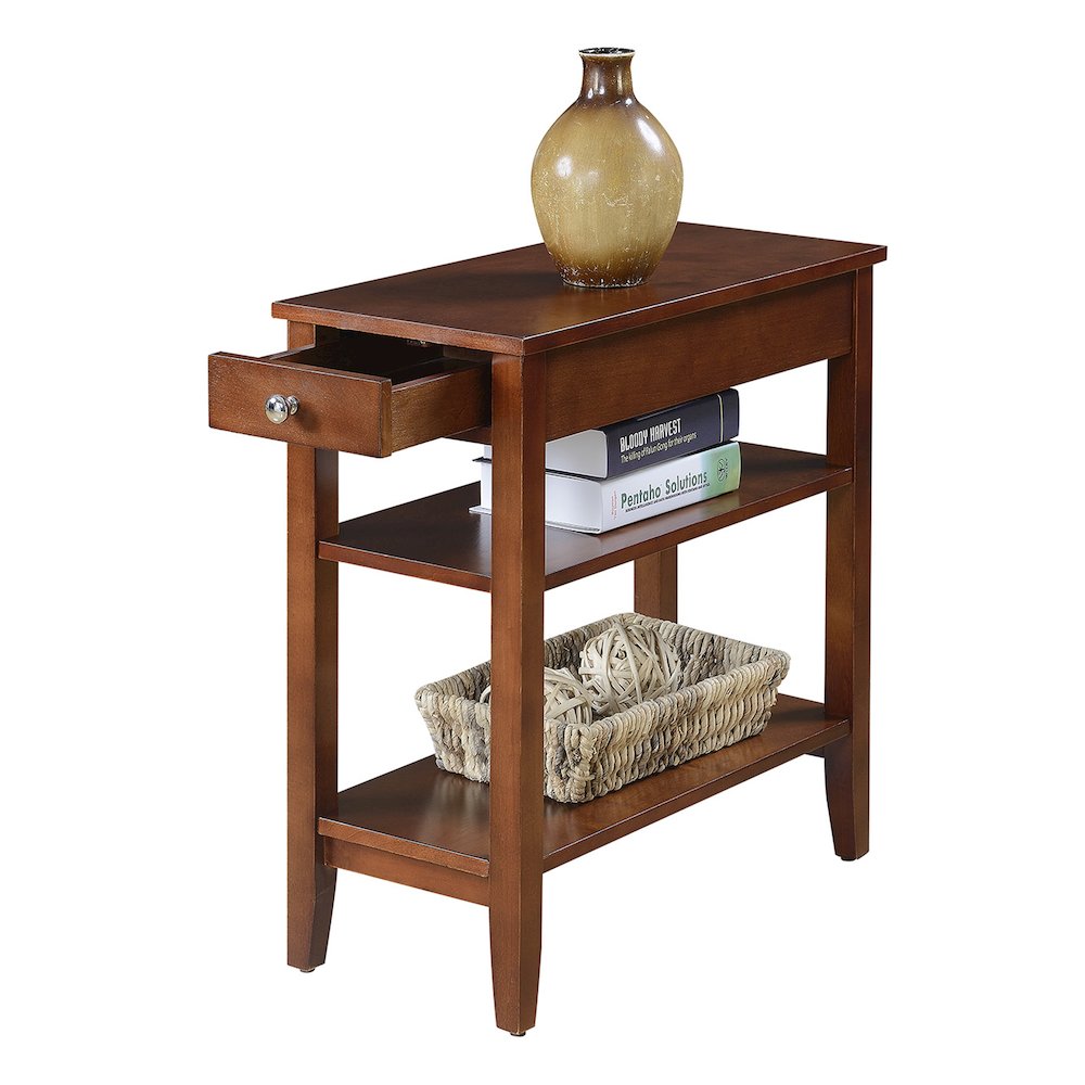 American Heritage 1 Drawer Chairside End Table with Shelves. Picture 2