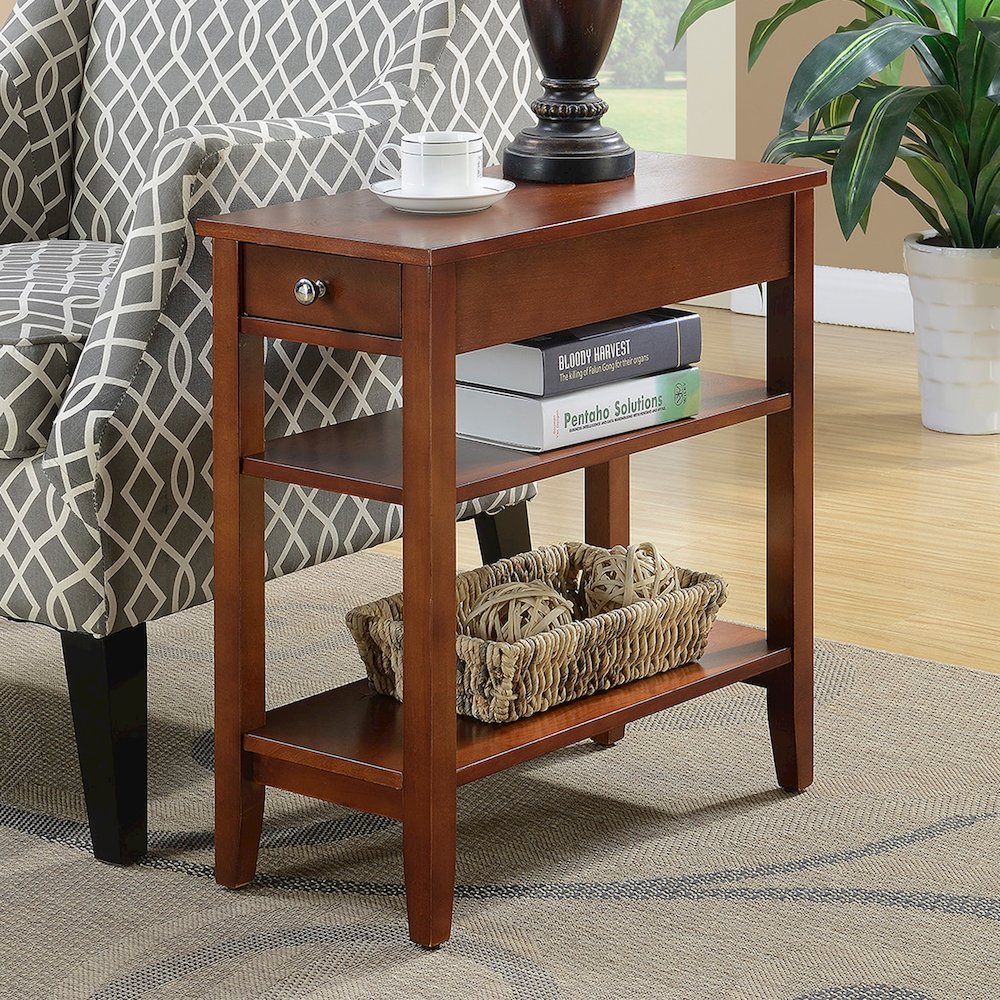 American Heritage 1 Drawer Chairside End Table with Shelves. Picture 2