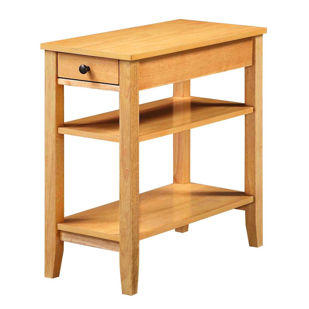 American Heritage 1 Drawer Chairside End Table with Shelves. Picture 1