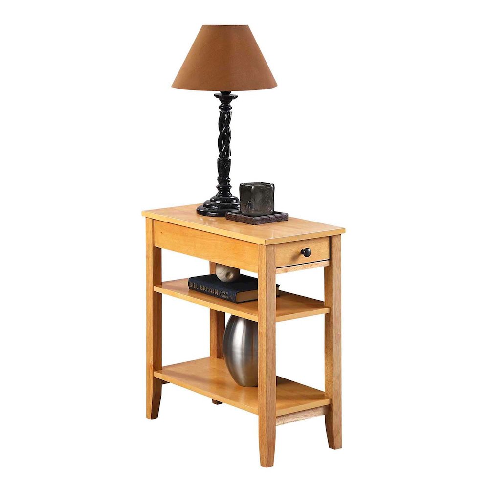 American Heritage 1 Drawer Chairside End Table with Shelves. Picture 2