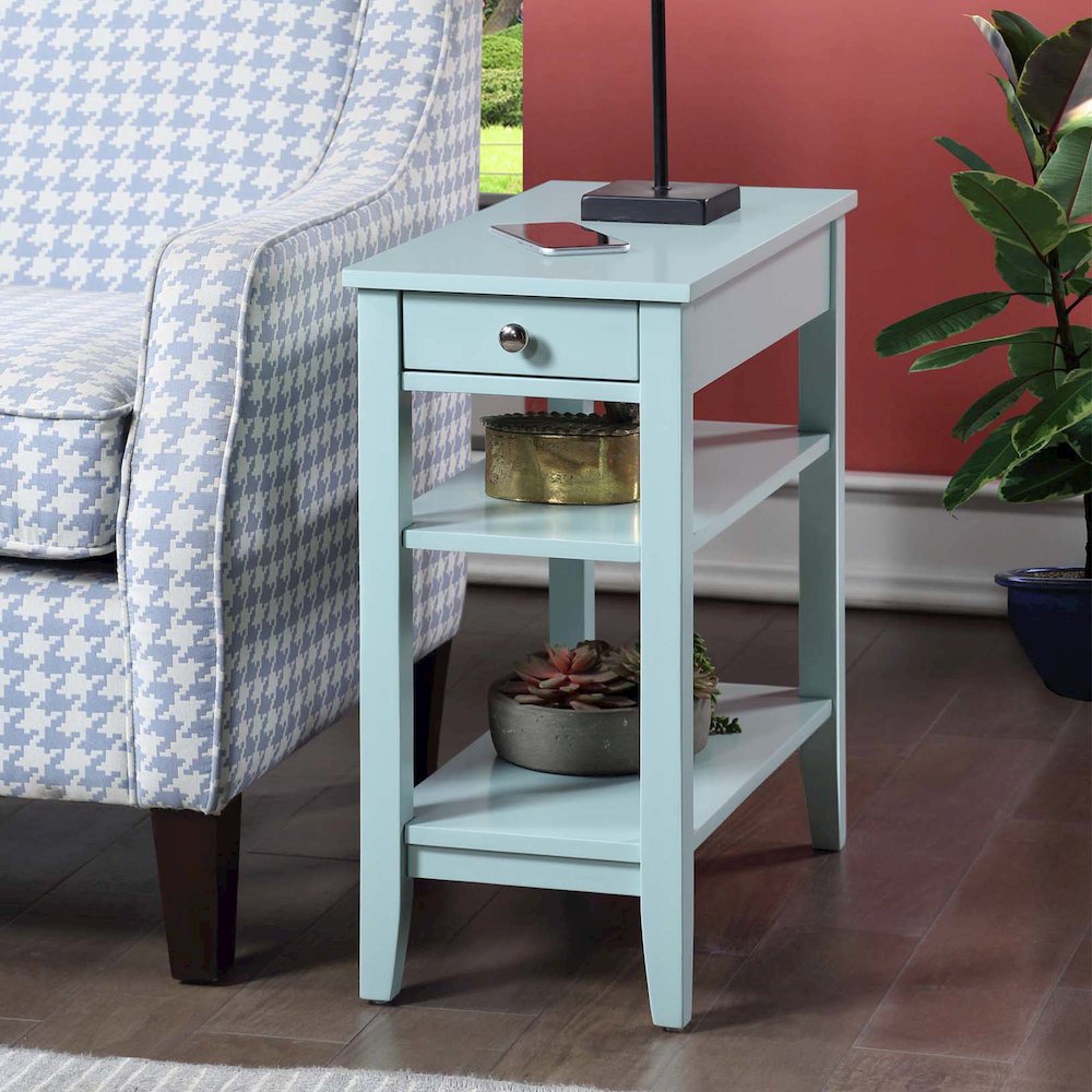 American Heritage 1 Drawer Chairside End Table with Shelves. Picture 2