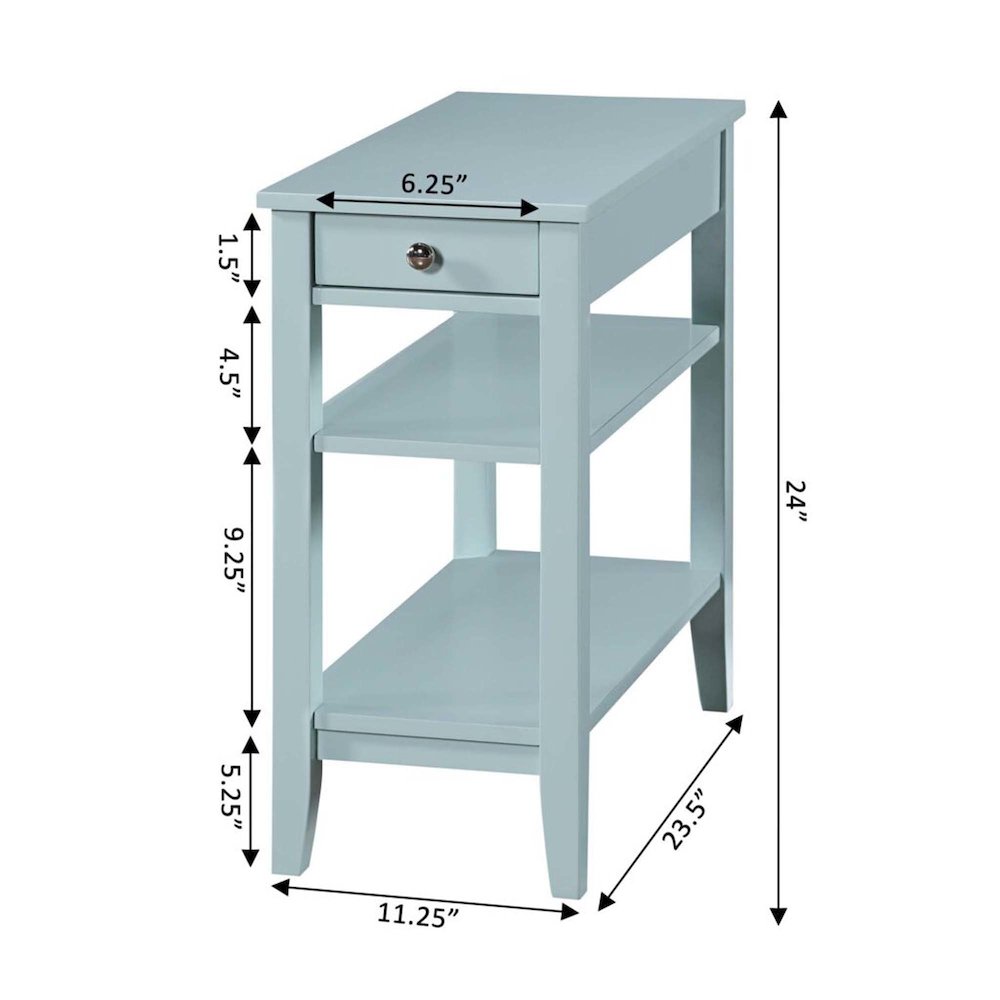 American Heritage 1 Drawer Chairside End Table with Shelves. Picture 6