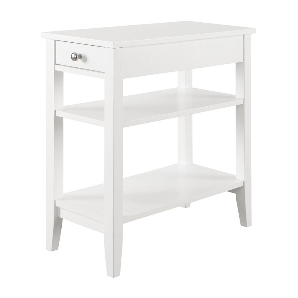 American Heritage 1 Drawer Chairside End Table with Shelves. Picture 1