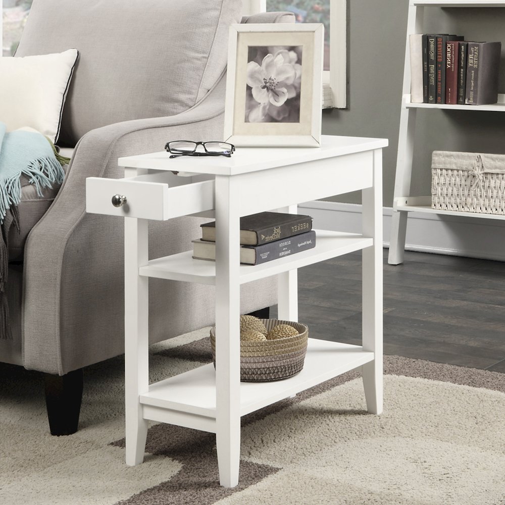 American Heritage 1 Drawer Chairside End Table with Shelves. Picture 2