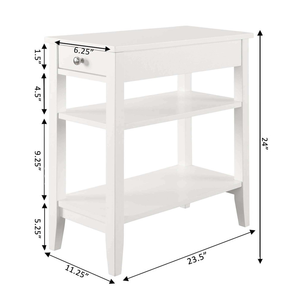 American Heritage 1 Drawer Chairside End Table with Shelves. Picture 3