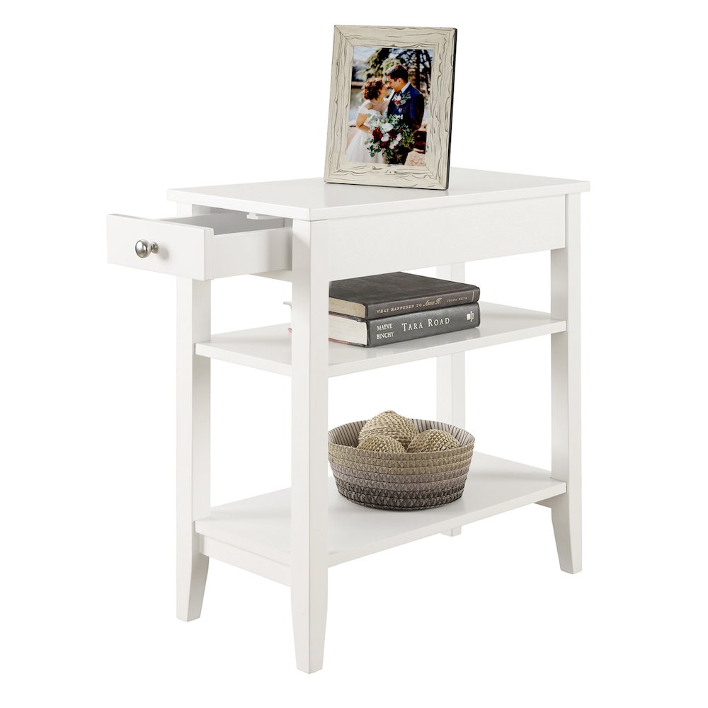 American Heritage 1 Drawer Chairside End Table with Shelves. Picture 2
