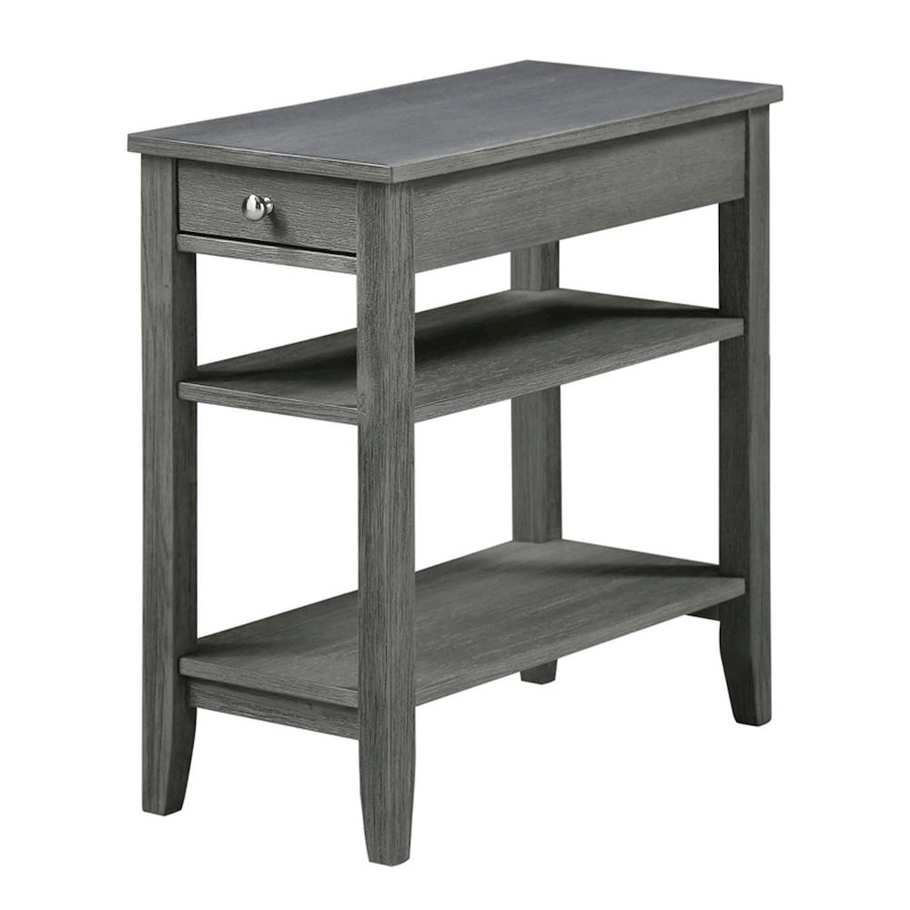 American Heritage 1 Drawer Chairside End Table with Shelves. Picture 1
